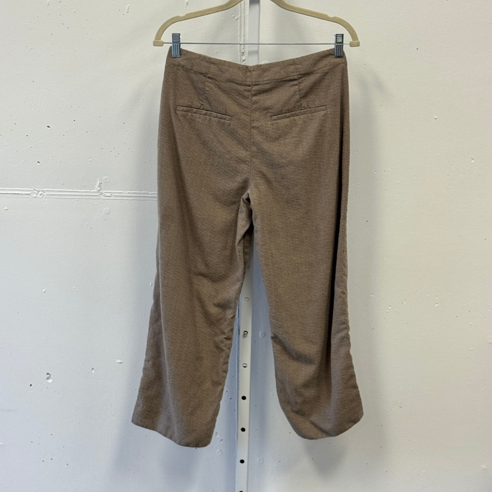 Vince Wool Blend Sailor Pants Taupe Brown Wide Leg Cropped V676721841 Size 4 - Picture 2 of 9